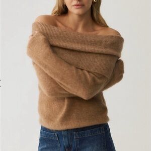 Wilfred Free by Aritzia Alpaca Wool Blend Cowl Neck Sweater - Nutmeg/Tan